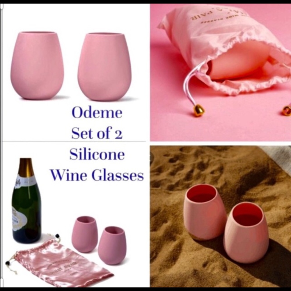 NEW set of 2 silicone wine glasses